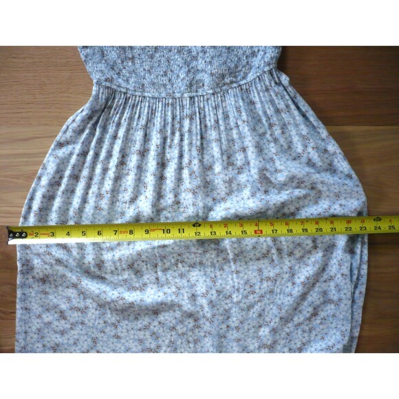Aakkaa Smocked Tube Maxi Floral Dress S Cottagecore Garden Girl Boho Cowgirl - Picture 12 of 15